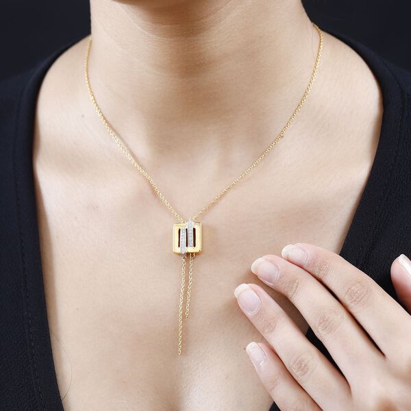 GP Art D&eacute;co Kollektion- Diamant und Kanchanaburi blaue Saphir-Halskette, 45cm - 0,22 ct. image number 3