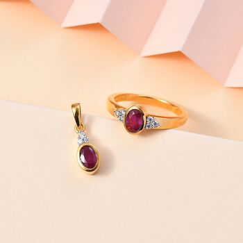 Afrikanisches Rubin und Moissanit-Schmuckset - 1,05 ct.