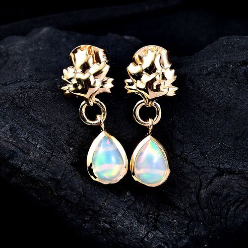 AA Natürliche, äthiopische Welo Opal Ohrringe - 0,80 ct. image number 1