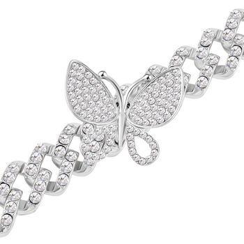 DESIGNER INSPIRIERT Wei&szlig;er Kristall Armband ca. 19 cm, Silberfarben