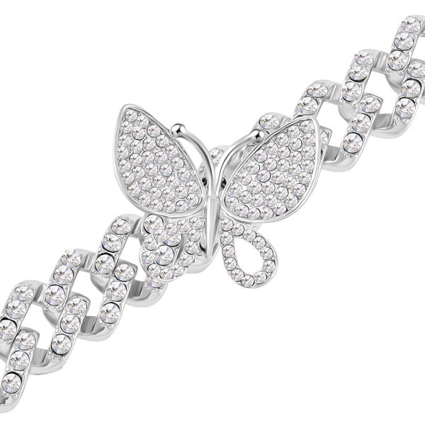 DESIGNER INSPIRIERT Wei&szlig;er Kristall Armband ca. 19 cm, Silberfarben image number 4