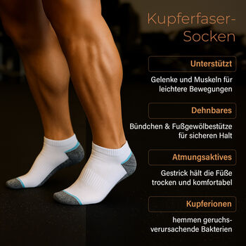 4er-Set Kupferfaser-Kompressions-Socken, 36-40, Wei&szlig;-schwarz