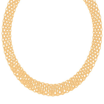 Netz Halskette in vergoldetem Silber, 50cm