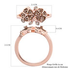 Natürlicher Champagner Diamant Blumen Ring 925 Silber Roségold Vermeil image number 5