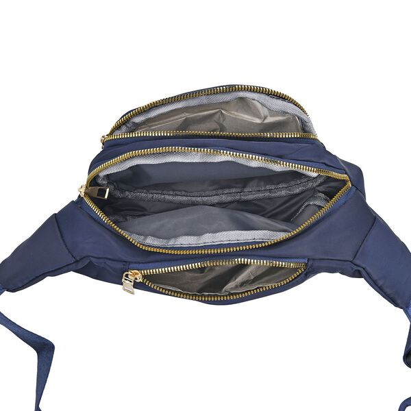 RFID-gesch&uuml;tzte Nylon Bauchtasche mit Schnellverschluss, Marineblau image number 6