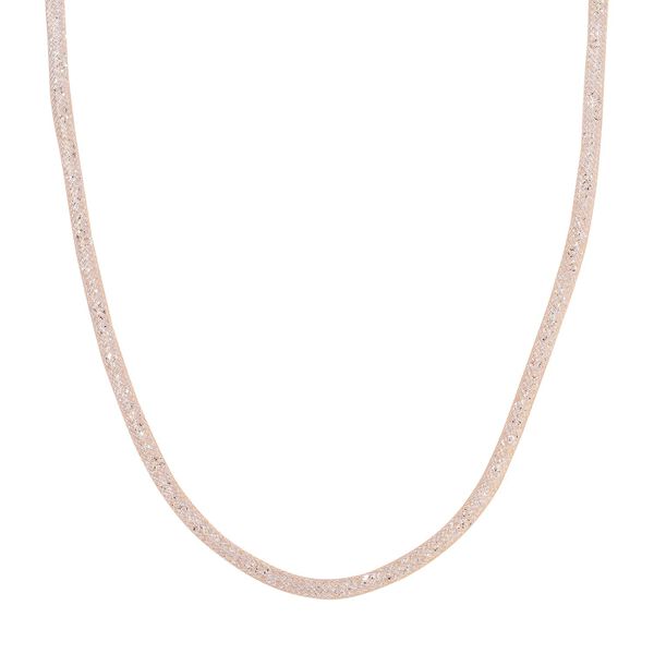 Wei&szlig;er Kristall Halskette ca. 75 cm Reines Messing