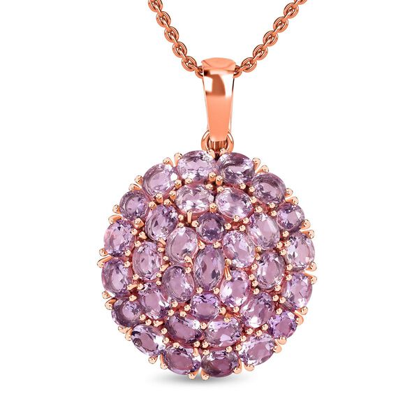 Rose De France Amethyst-Anh&auml;nger mit Kette, 50 cm - 10,82 ct.
