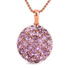 Rose De France Amethyst Schmuckset Edelstahl Ionenbeschichtetes R Gold ca. 10.82 ct