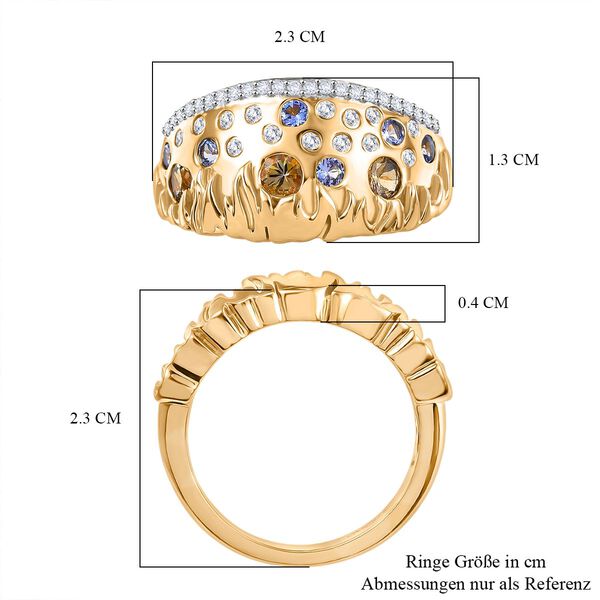 D'Joy nat&uuml;rlicher goldener Tansanit, Tansanit und Moissanit Ring - 0,98 ct. image number 7