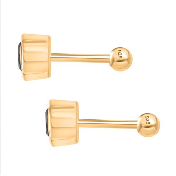 Afrikanische Amethyst Ohrringe, 925 Silber 750 Gelbgold Vermeil - 0,49 ct. image number 5