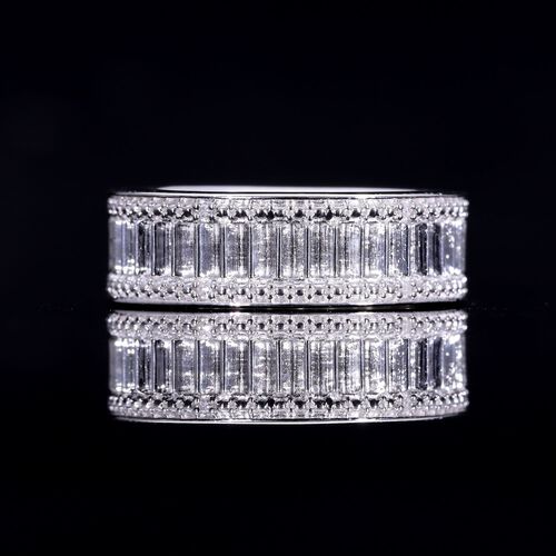 Weißer Diamant Ring 925 Silber platiniert (Größe 20.00) image number 1