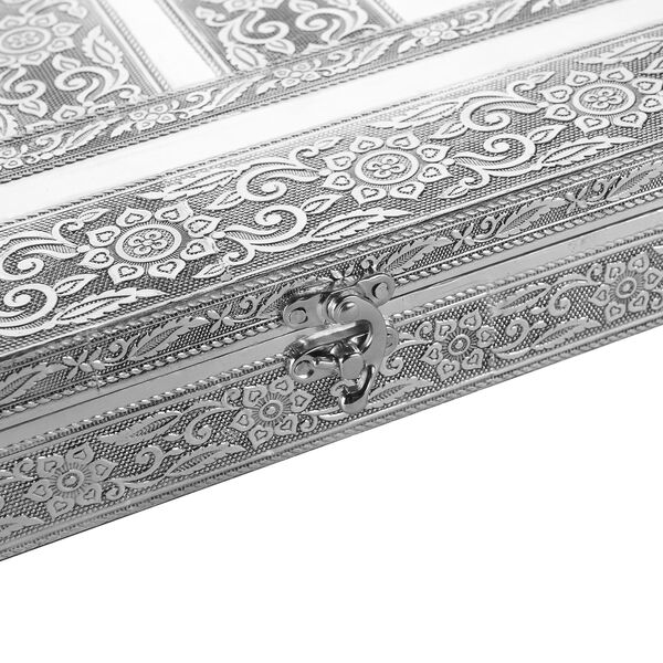 Handgefertigter Ring Koffer mit Aluminium Prägung, 56x33x5 cm, Pfau image number 7