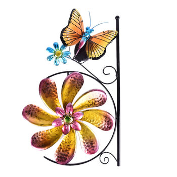Windspiel Schmetterling, Gr&ouml;&szlig;e: 28x7x117 cm, Mehrfarbig