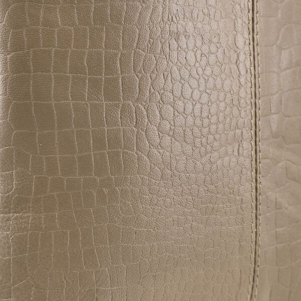 Echtleder Crossbody Tasche mit Kroko-Prägung, Taupe image number 8