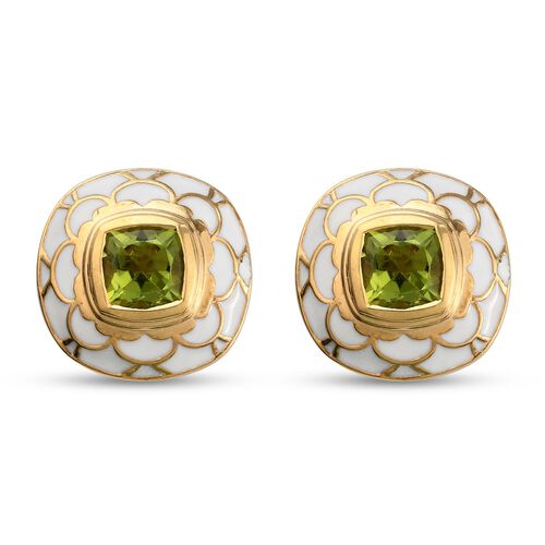Peridot Ohrstecker 925 Silber vergoldet ca. 2,75 ct image number 0