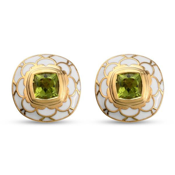 Peridot Ohrstecker 925 Silber vergoldet ca. 2,75 ct image number 0