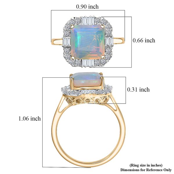 LUXURIANT DIAMOND - AAA Nat&uuml;rlicher, &auml;thiopischer Welo Opal, Lab Grown Diamant Ring 417 Gold (Gr&ouml;&szlig;e 17.00) ca. 3,47 ct image number 5