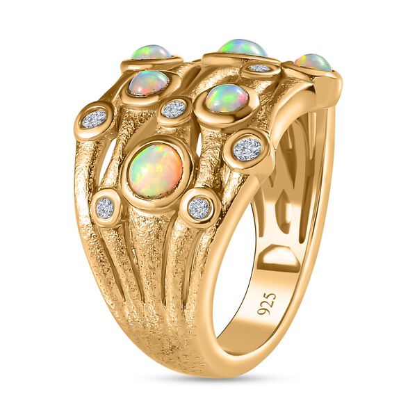 AA nat&uuml;rlicher, &auml;thiopischer Welo Opal und Zirkon-Ring - 0,93 ct. image number 6