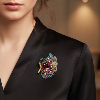 Mehrfarbiger Kristall Brosche Antik-silber-Plattierung