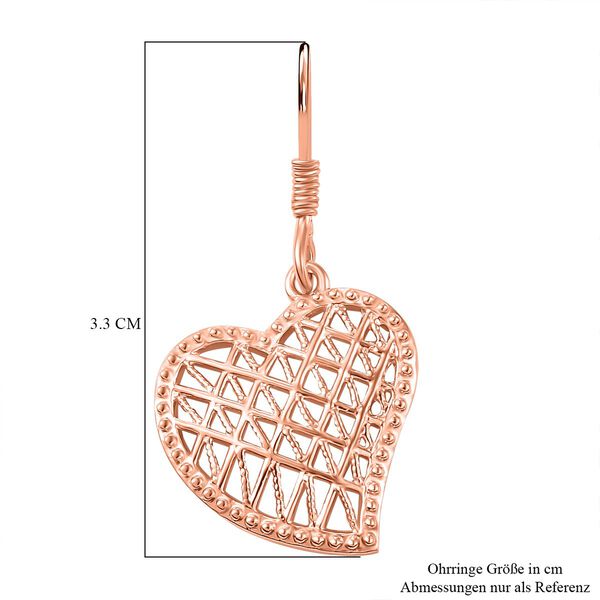 Herz Ohrringe, 925 Silber in Rosegold Vermeil image number 6