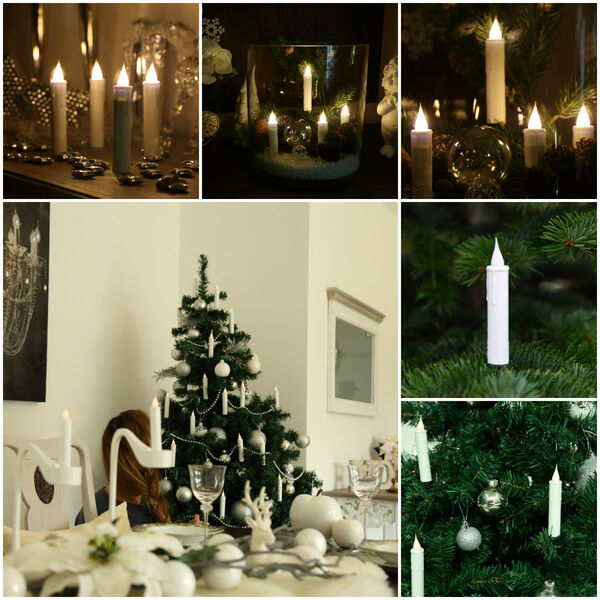 10er Set LED-Baumkerzen mit Kerzenhalter, Batterie Inkl., Gr&ouml;&szlig;e: 12,5x2 cm   image number 1