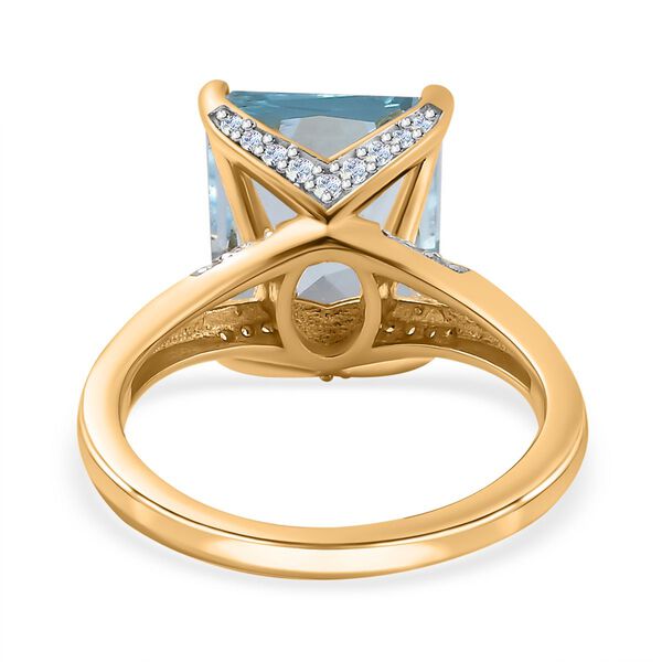 Himmelblauer Topas und wei&szlig;er Zirkon Ring, ca. 6,12 ct. image number 6