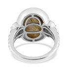 Labradorit und Zirkon-Ring, 925 Silber platiniert  ca. 10,74 ct image number 5