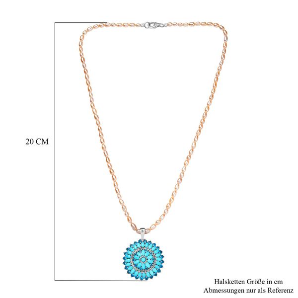 D joy Sleeping Beauty Türkis, Anhänger mit Perle Kette, ca. 45 cm, 925 Silber rhodiniert image number 6