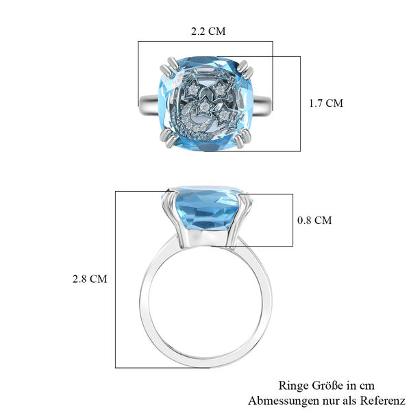 GP Celestial Dream Kollektion - Himmelblauer Topas, Zirkon und Kanchanaburi blauer Saphir-Ring - 12,86 ct. image number 6