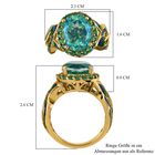 GP Italienische Garten Kollektion - Pfau Triplett Quarz, Kagem sambischer Smaragd und Saphir-Ring, 925 Silber Gelbgold Vermeil  ca. 5,31 ct image number 6
