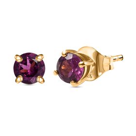 AAA Radiant Ember Granat Ohrringe, 925 Silber 750 Gelbgold Vermeil - 0,86 ct.