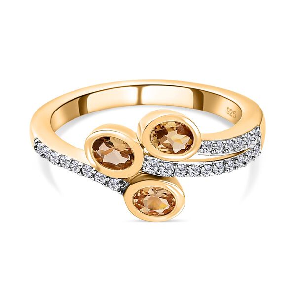 AA nat&uuml;rlicher, goldener Tansanit und Zirkon-Ring - 0,79 ct.