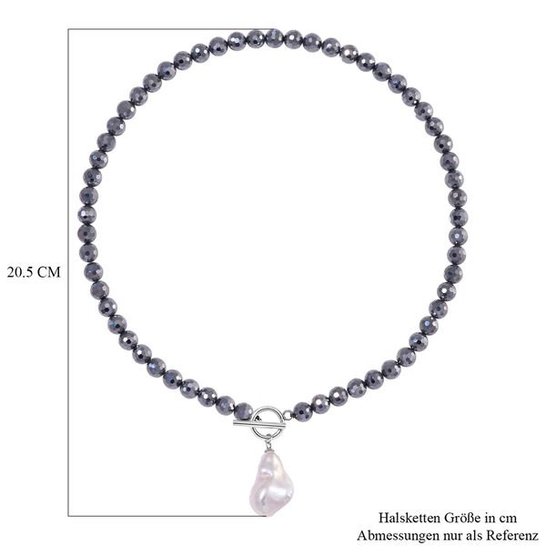 Barock-Perle und Terahertz Halskette, 50 cm image number 4