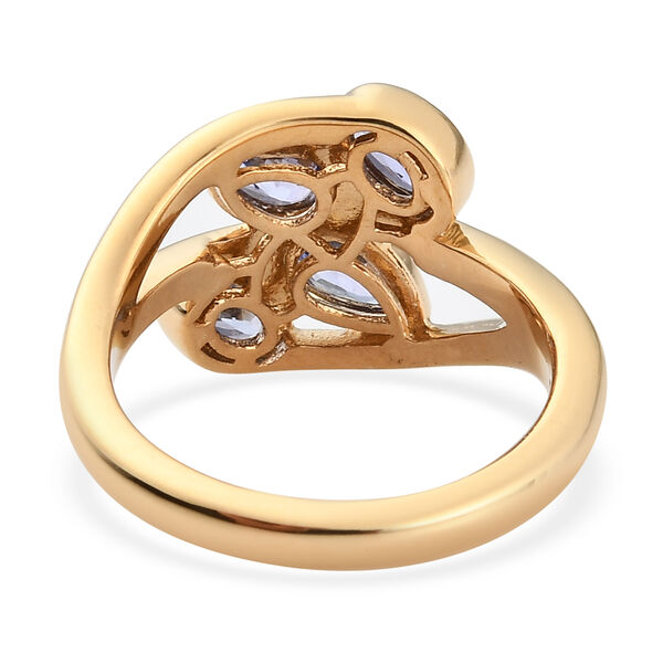 Tansanit Bypass Ring 925 Silber vergoldet  ca. 0,81 ct image number 6