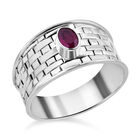 Afrikanischer Rubin (Fissure gefüllt) Ring 925 Silber (Größe 16.00) ca. 0.64 ct