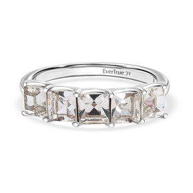J Francis J Francis gefertigt mit SWAROVSKI Weißer Swarovski Kristall Ring Messing (Größe 17.00)