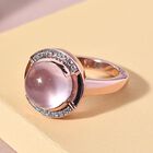 Rosenquarz und Zirkon-Ring, 925 Silber rosévergoldet  ca. 5,89 ct image number 1