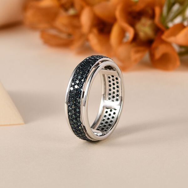Luxus blauer Diamant-Anti-Stress-Spinning-Ring - 1 ct. image number 8