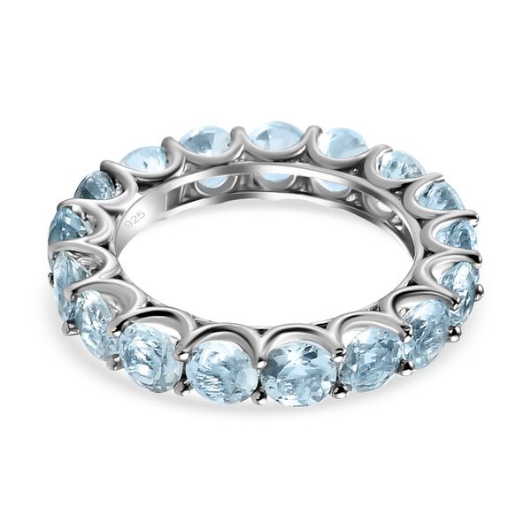 Himmelblauer Topas-Ring, 925 Silber platiniert  ca. 5,39 ct image number 6