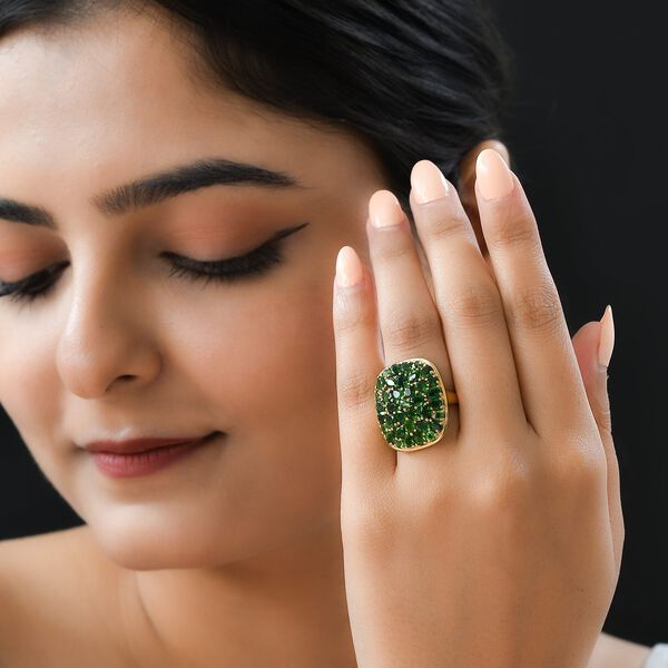 Natürlicher Chromdiopsid-Ring - 6,15 ct. image number 3