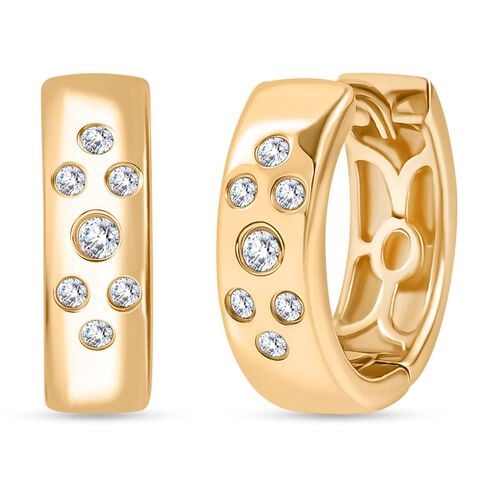 D’joy Moissanit Ohrringe 925 Silber 750 Gelbgold Vermeil ca. 0,22 ct. image number 0