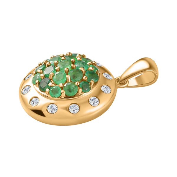 Kagem sambischer Smaragd und Zirkon-Anh&auml;nger - 2,22 ct. image number 4