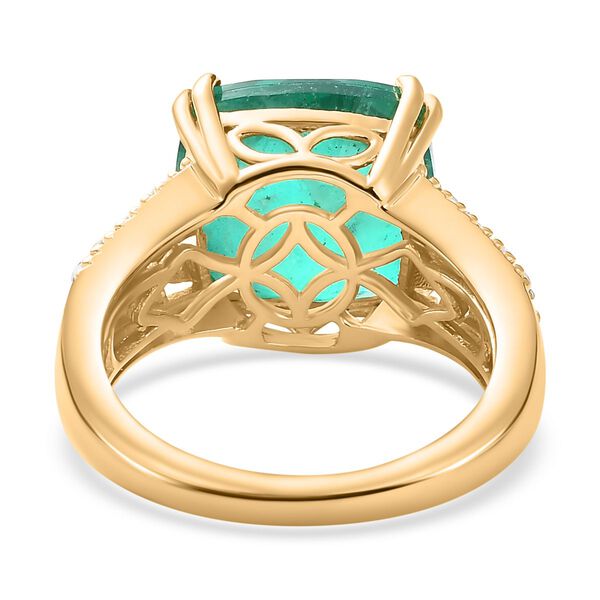 Smaragd Triplett Quarz und Zirkon Ring- 7,83 ct. image number 6