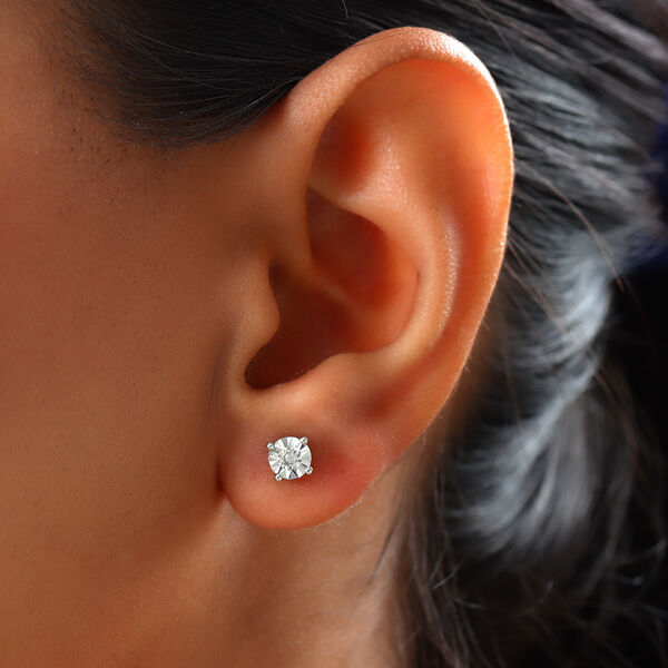 Diamant Ohrstecker 925 Silber platiniert image number 3