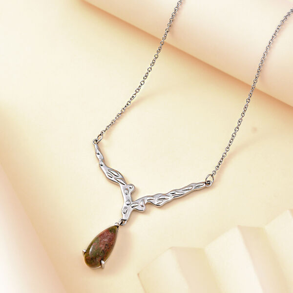 Unakite Halskette, 45 cm - 6,62 ct. image number 1