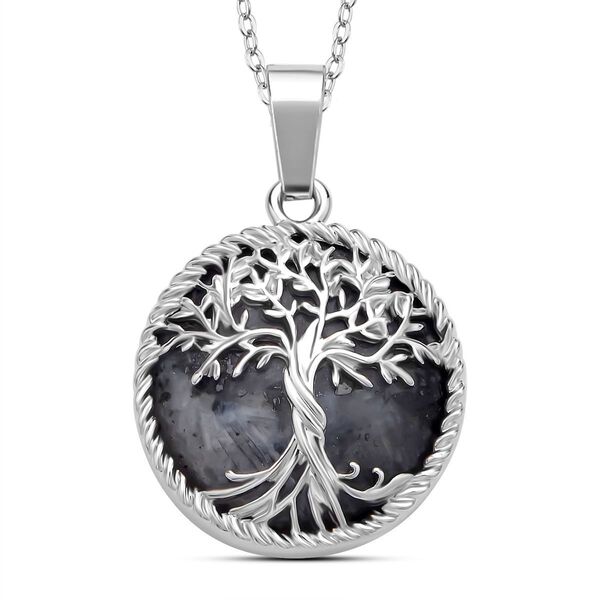 Labradorit Anh&auml;nger mit 50cm Kette - 2 ct.