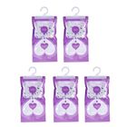 HOME SMART H&auml;ngende Luftentfeuchter Tasche 220g*5 Lila 1.N.W: 220g Calciumchlorid pro Tasche 2. Lavendel-Duft 3. Wei&szlig;er oder blauer Haken+angepasster Innenbeutel (Tyvek)+leerer Au&szlig;enbeutel 