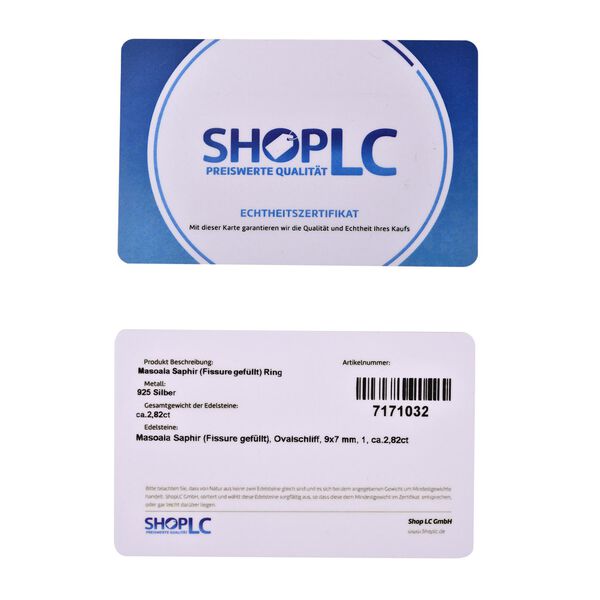 Masoala Saphir-Ring, 925 Silber platiniert, ca. 2,82 ct image number 7