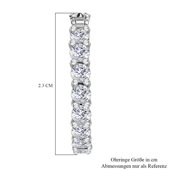 Weiße Zirkonia-Creolen - 5,28 ct. image number 5