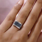 Blauer und Weißer Diamant Ring 925 Silber platiniert  ca. 0,33 ct image number 2